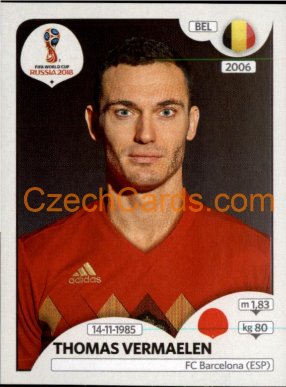 Thomas Vermaelen 2018 Panini World Cup Russia Black #516