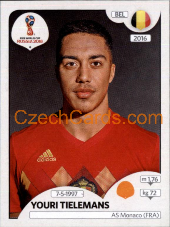 Youri Tielemans 2018 Panini World Cup Russia Black #524