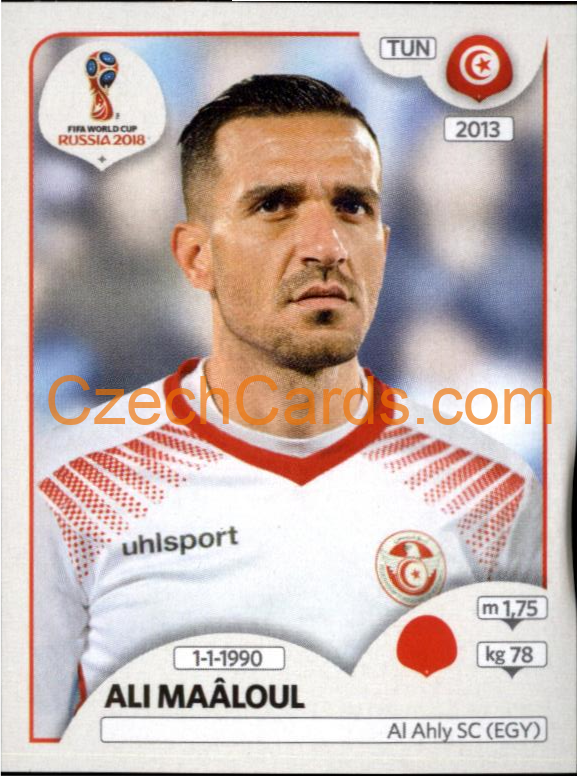 Ali Maâloul 2018 Panini World Cup Russia Black #555