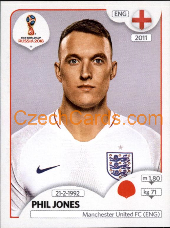 Phil Jones 2018 Panini World Cup Russia Black #581