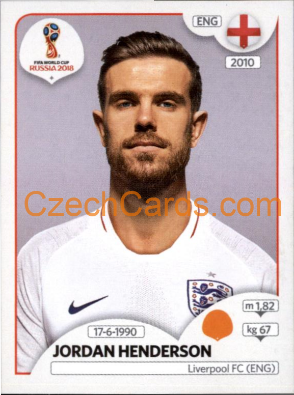 Jordan Henderson 2018 Panini World Cup Russia Black #582