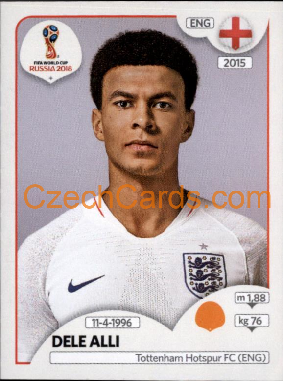 Dele Alli 2018 Panini World Cup Russia Black #584