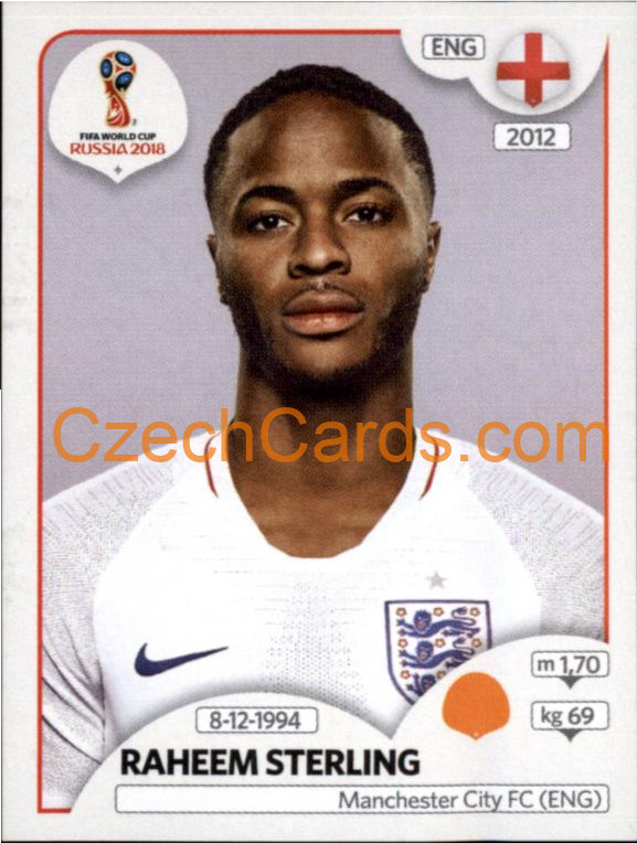 Raheem Sterling 2018 Panini World Cup Russia Black #588