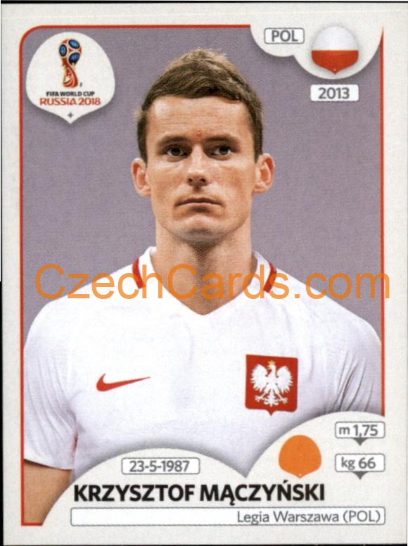 Krzysztof Mączyński 2018 Panini World Cup Russia Black #606