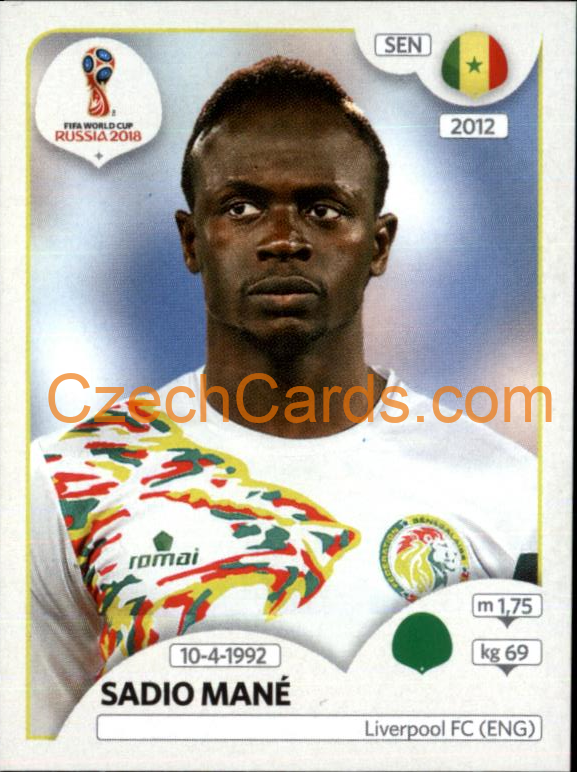 Sadio Mané 2018 Panini World Cup Russia Black #625