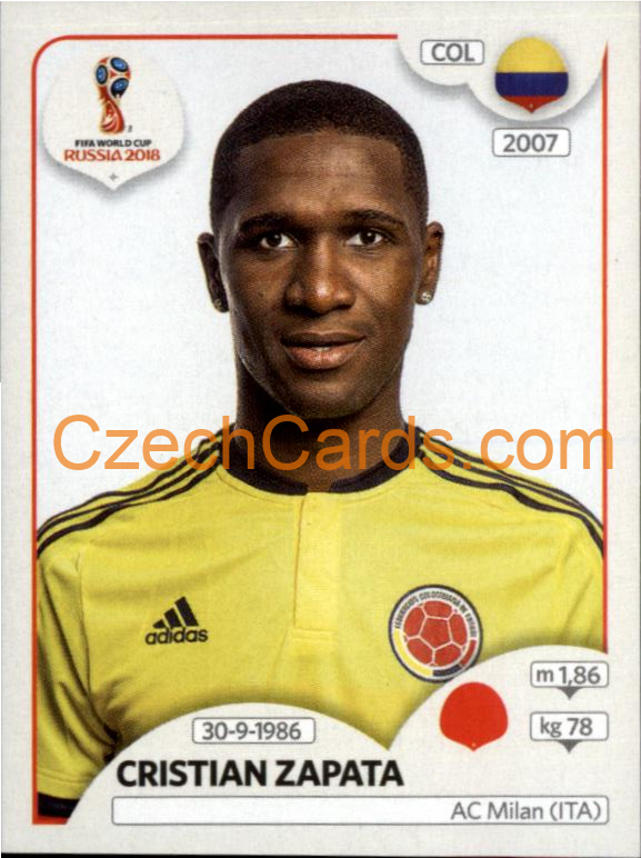 Cristián Zapata 2018 Panini World Cup Russia Black #635