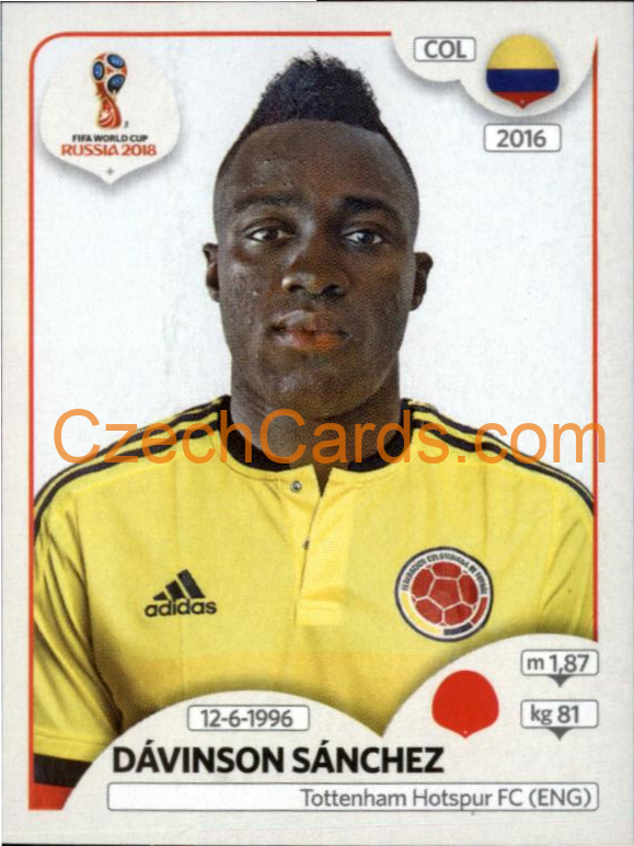 Davinson Sánchez 2018 Panini World Cup Russia Black #638