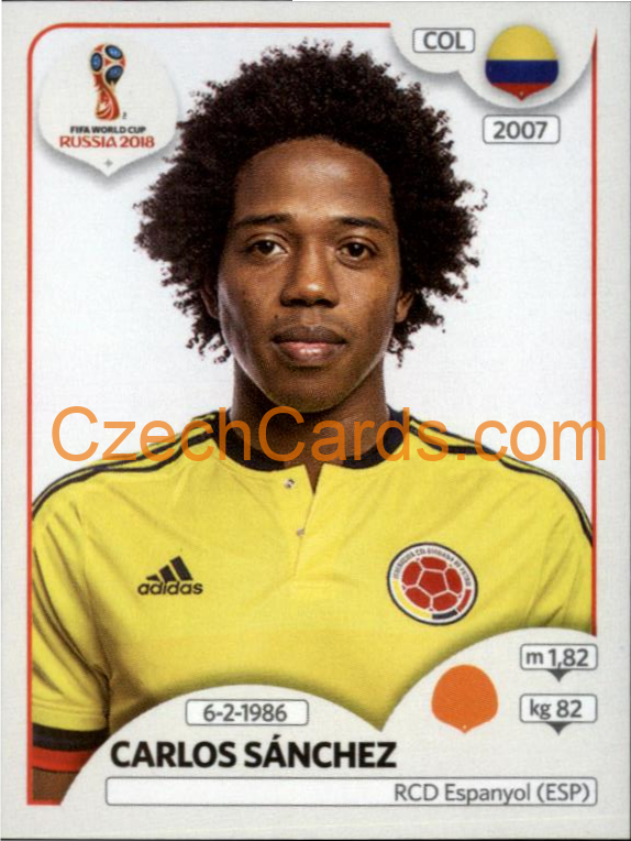 Carlos Sánchez 2018 Panini World Cup Russia Black #640