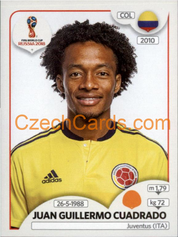 Juan Guillermo Cuadrado 2018 Panini World Cup Russia Black #641