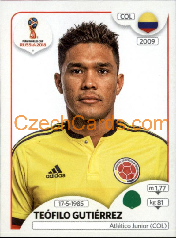 Teófilo Gutiérrez 2018 Panini World Cup Russia Black #647