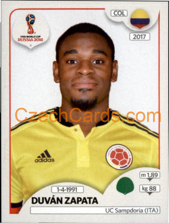 Duván Zapata 2018 Panini World Cup Russia Black #651
