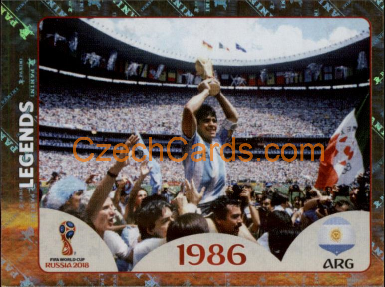 Maradona FIFA World Cup Legends 2018 Panini World Cup Russia Black #676