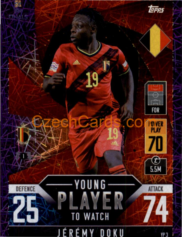 Jérémy Doku 2022/23 Match Attax 101 Young Player purple #YP3