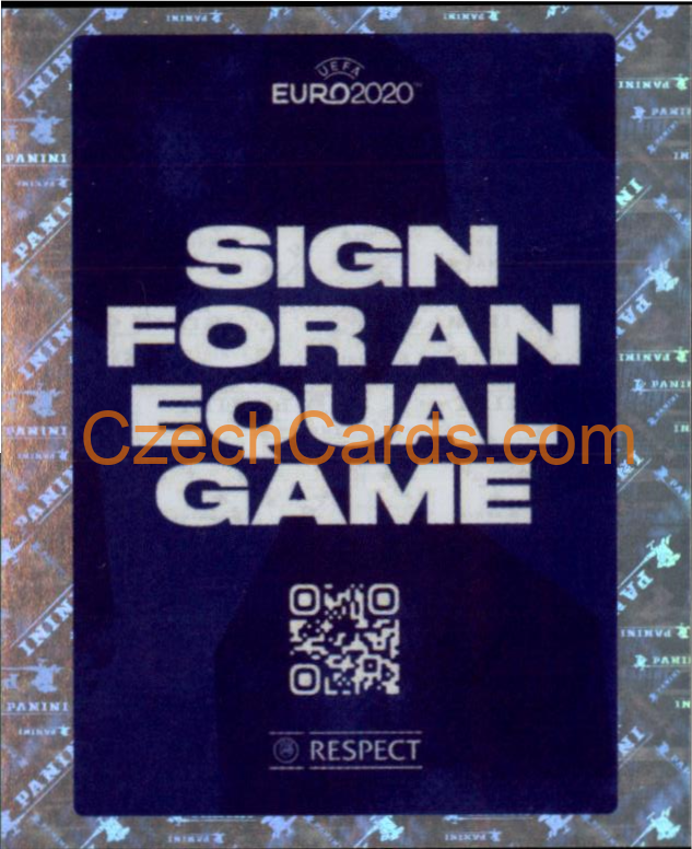 Sign for an Equal Game - Respect 2020 Panini UEFA EURO sticker orange foil #5