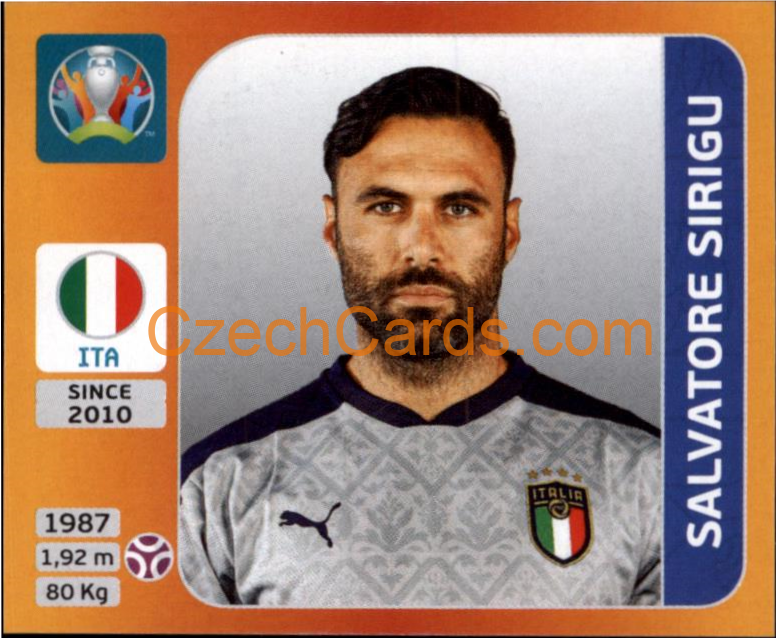 Salvatore Sirigu 2020 Panini UEFA EURO sticker orange #13