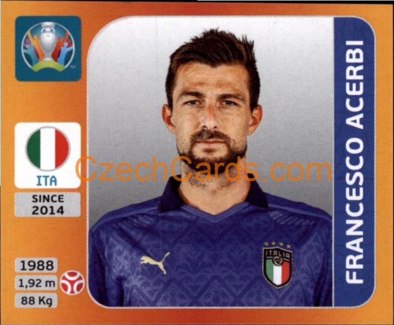 Francesco Acerbi 2020 Panini UEFA EURO sticker orange #14