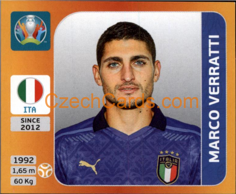 Marco Verratti 2020 Panini UEFA EURO sticker orange #24