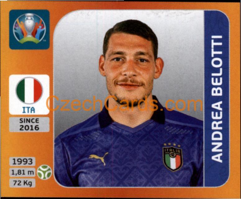 Andrea Belotti 2020 Panini UEFA EURO sticker orange #25