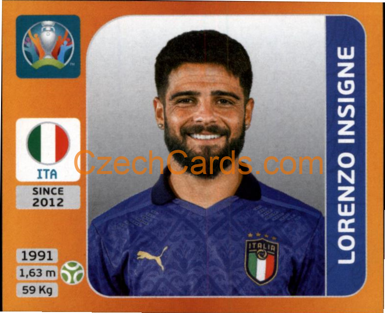 Lorenzo Insigne 2020 Panini UEFA EURO sticker orange #30