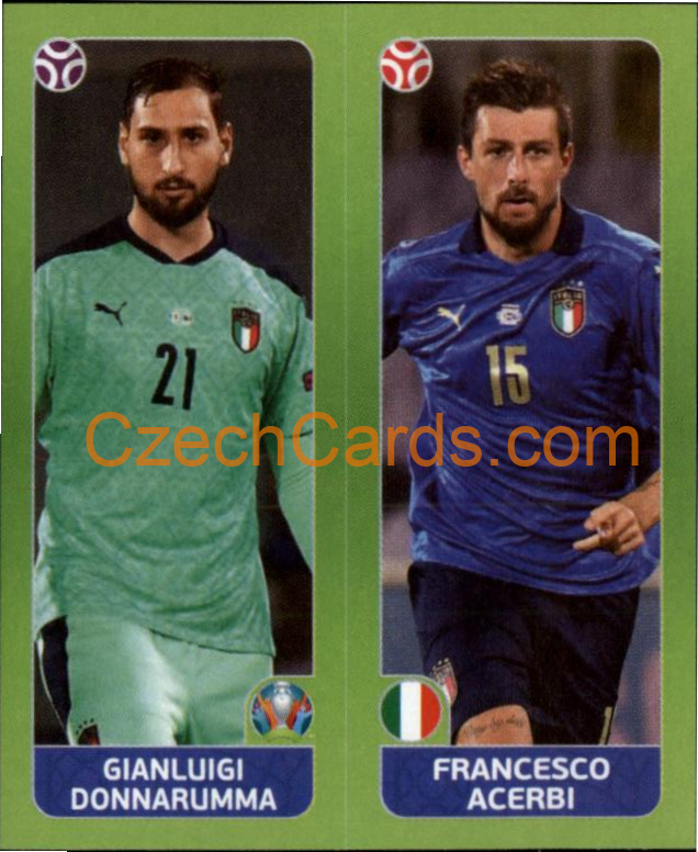 Donnarumma / Francesco Acerbi 2020 Panini UEFA EURO sticker orange #32