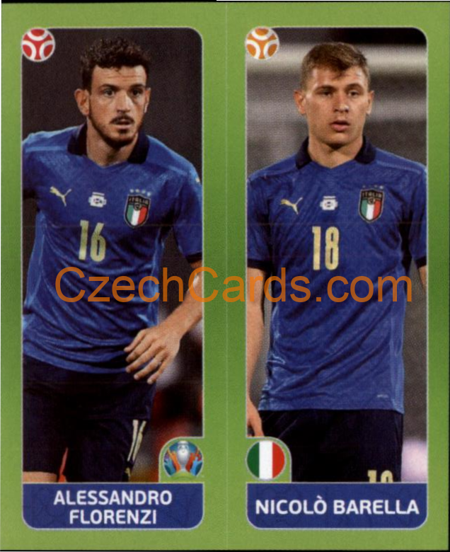 Alessandro Florenzi / Nicolo Barella 2020 Panini UEFA EURO sticker orange #34