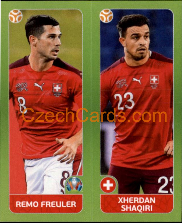 Remo Freuler / Xherdan Shaqiri 2020 Panini UEFA EURO sticker orange #40
