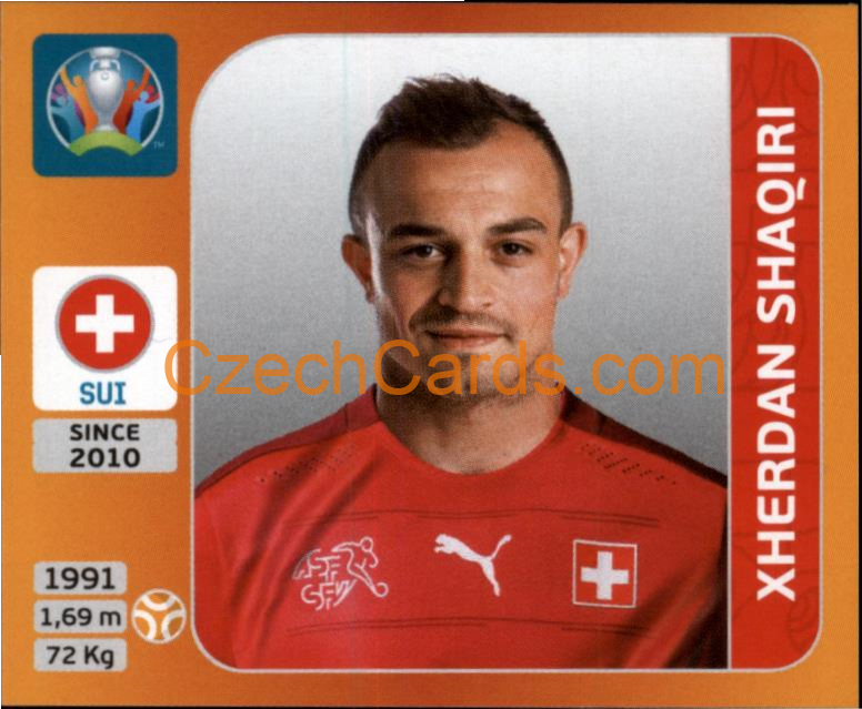 Xherdan Shaqiri 2020 Panini UEFA EURO sticker orange #55