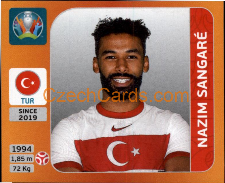 Nazim Sangaré 2020 Panini UEFA EURO sticker orange #73