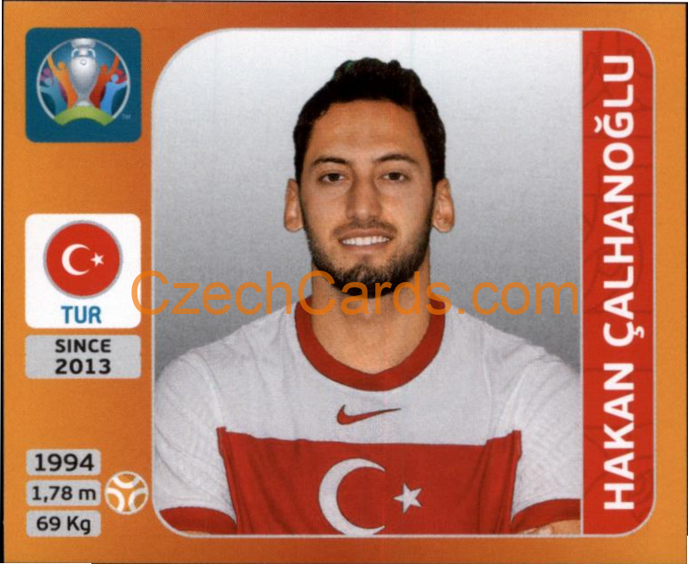 Hakan Çalhanoğlu 2020 Panini UEFA EURO sticker orange #75