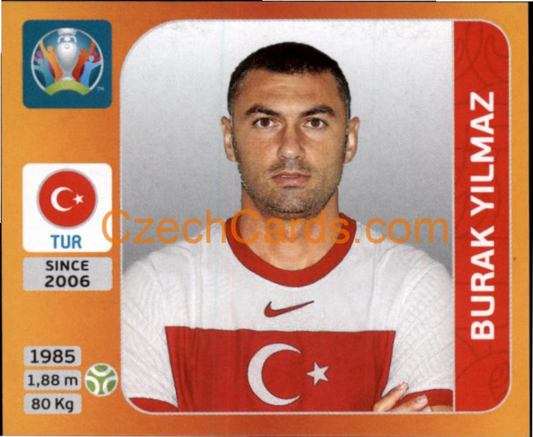 Burak Yilmaz 2020 Panini UEFA EURO sticker orange #85