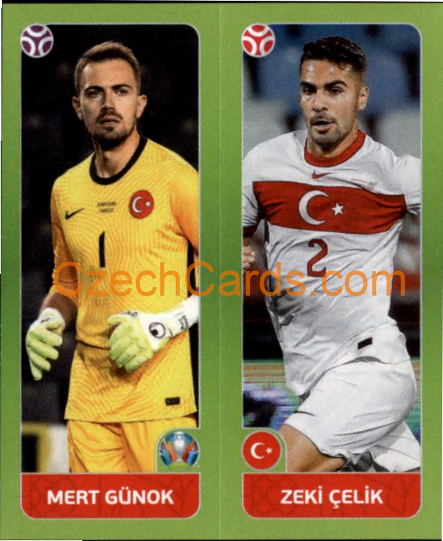 Mert Günok / Zeki Çelik 2020 Panini UEFA EURO sticker orange #86