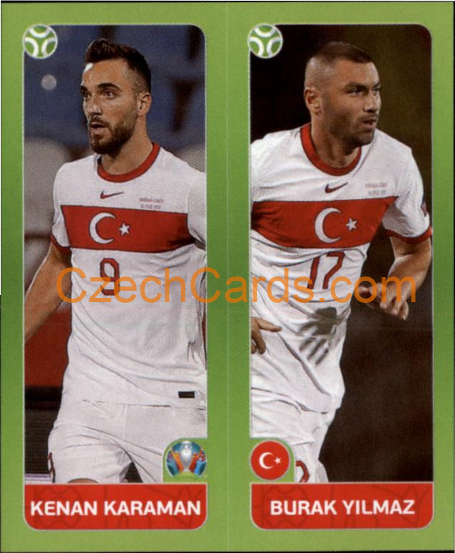 Kenan Karaman / Burak Yilmaz 2020 Panini UEFA EURO sticker orange #91