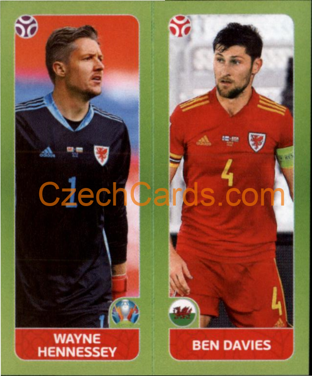 Wayne Hennessey / Ben Davies 2020 Panini UEFA EURO sticker orange #92