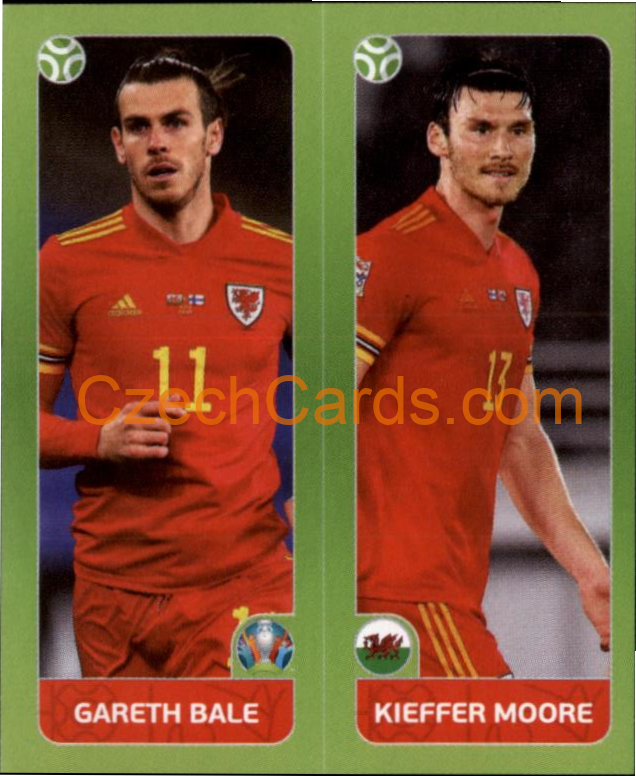 Gareth Bale / Kieffer Moore 2020 Panini UEFA EURO sticker orange #97