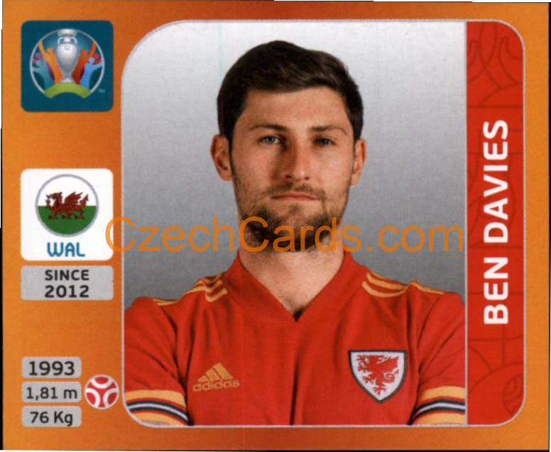 Ben Davies 2020 Panini UEFA EURO sticker orange #101