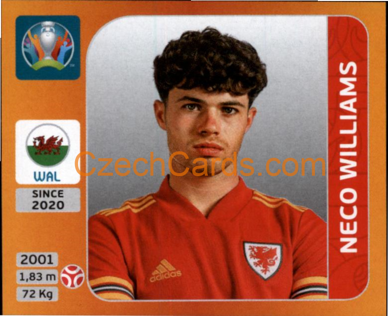 Neco Williams 2020 Panini UEFA EURO sticker orange #107