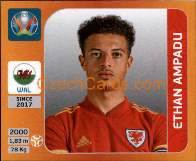 Ethan Ampadu 2020 Panini UEFA EURO sticker orange #109