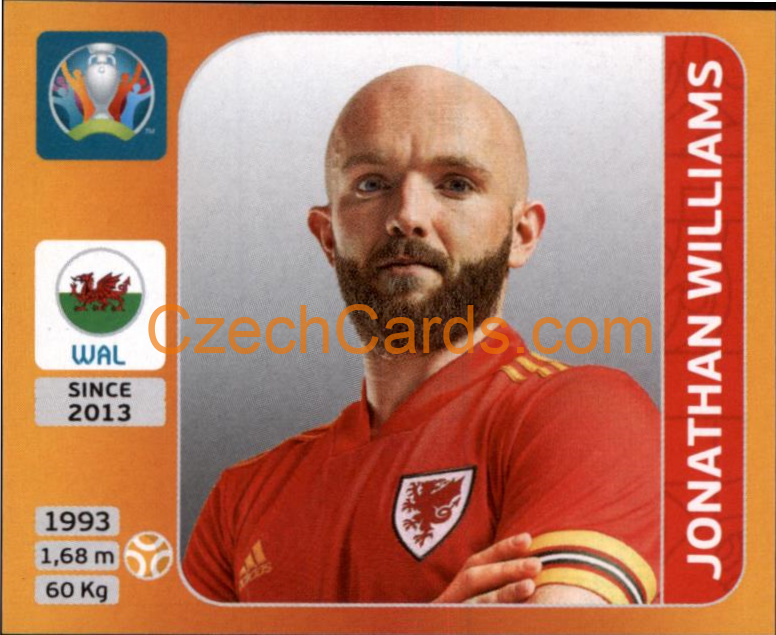 Jonathan Williams 2020 Panini UEFA EURO sticker orange #114