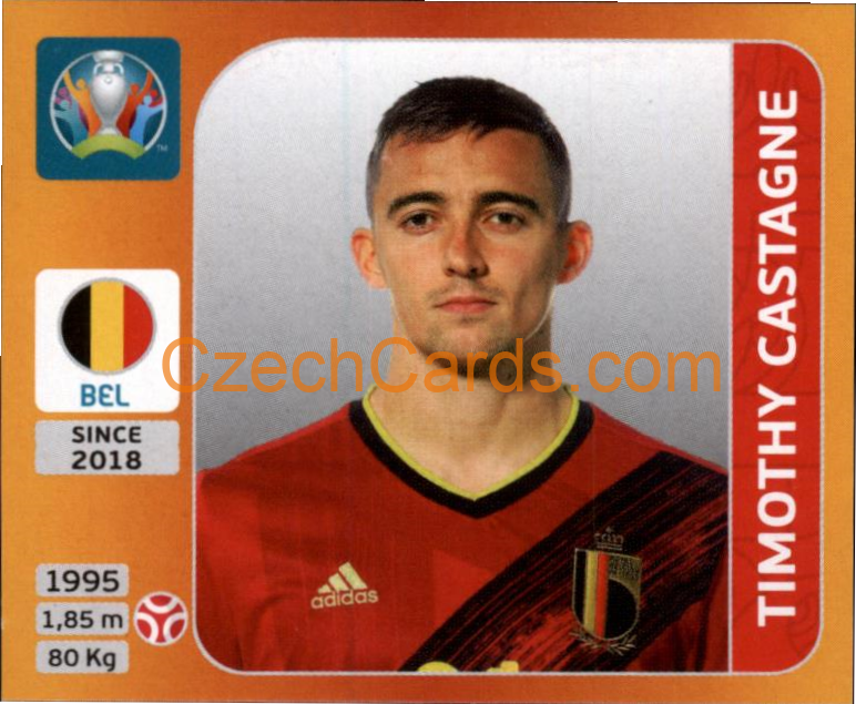 Timothy Castagne 2020 Panini UEFA EURO sticker orange #128