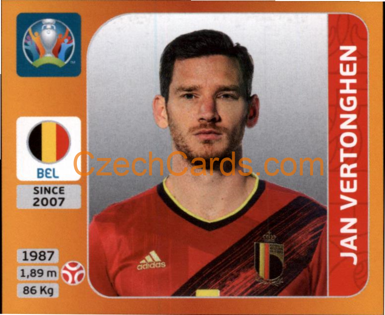 Jan Vertonghen 2020 Panini UEFA EURO sticker orange #131