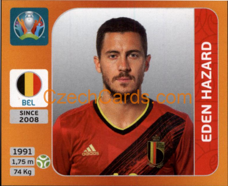 Eden Hazard 2020 Panini UEFA EURO sticker orange #140