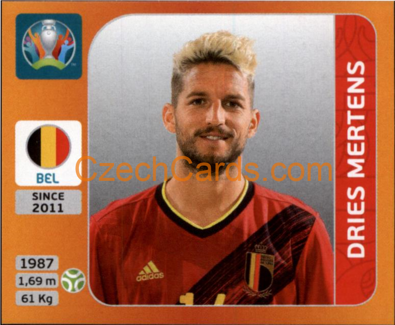 Dries Mertens 2020 Panini UEFA EURO sticker orange #143