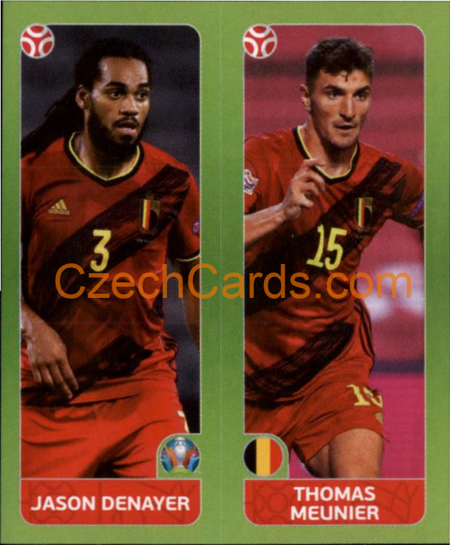 Jason Denayer / Thomas Meunier 2020 Panini UEFA EURO sticker orange #145