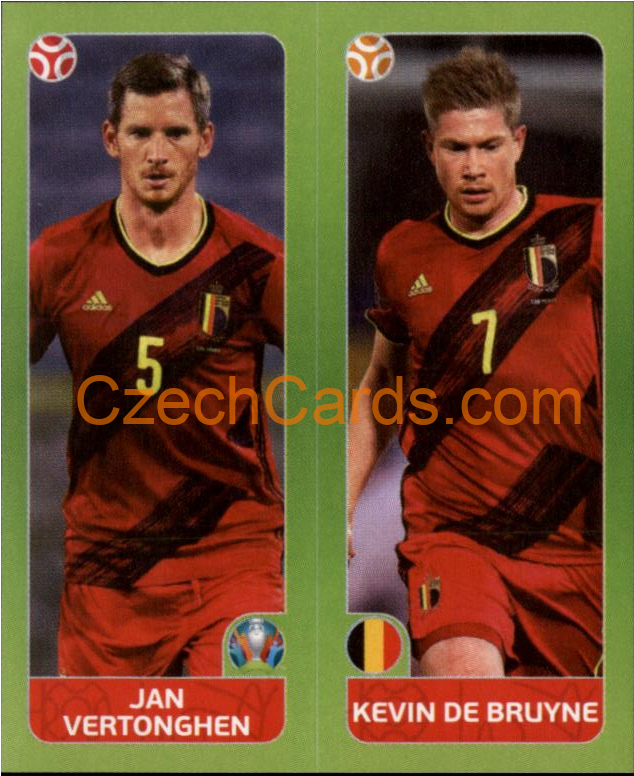 Jan Vertonghen / Kevin De Bruyne 2020 Panini UEFA EURO sticker orange #146