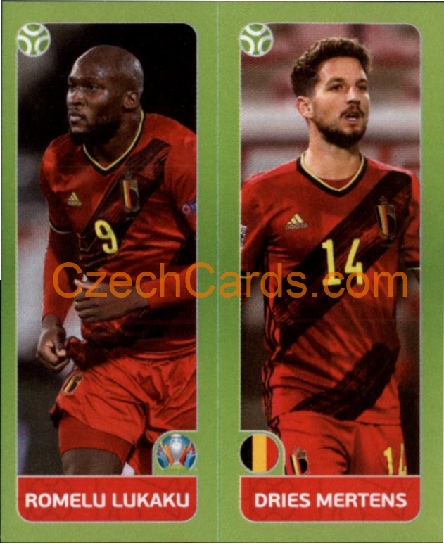 Romelu Lukaku / Dries Mertens 2020 Panini UEFA EURO sticker orange #149