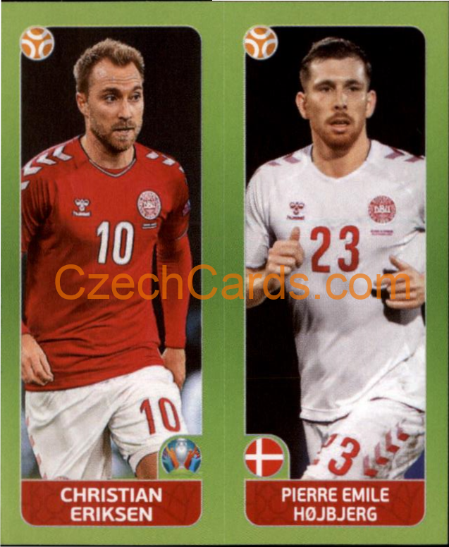 Christian Eriksen / Hojbjerg 2020 Panini UEFA EURO sticker orange #153