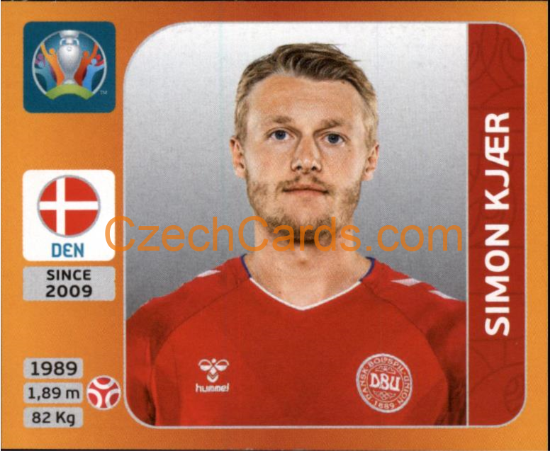 Simon Kjær 2020 Panini UEFA EURO sticker orange #161