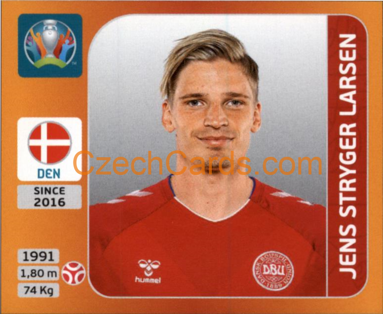 Jens Stryger Larsen 2020 Panini UEFA EURO sticker orange #163