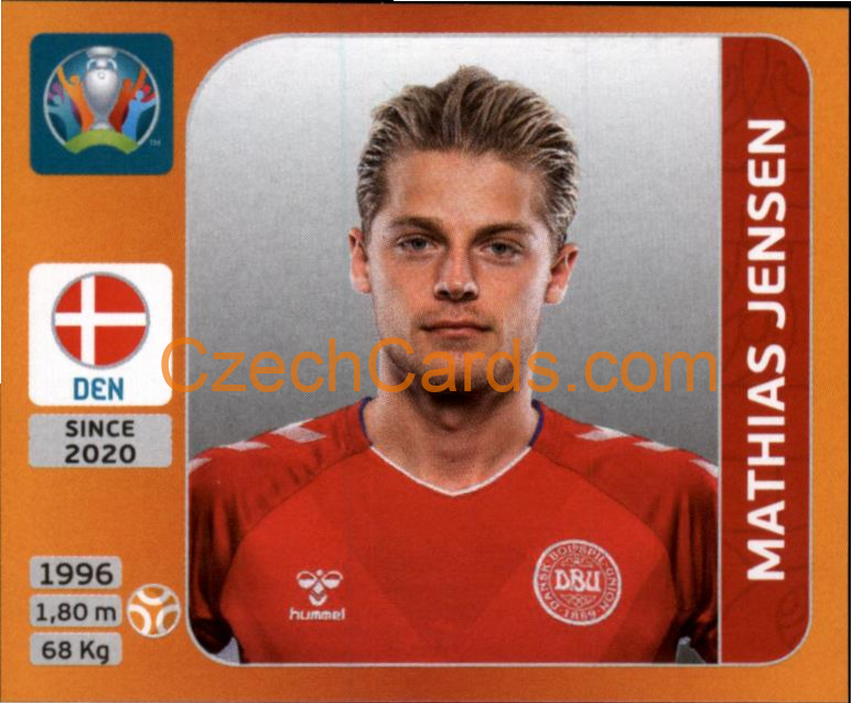 Mathias Jensen 2020 Panini UEFA EURO sticker orange #169