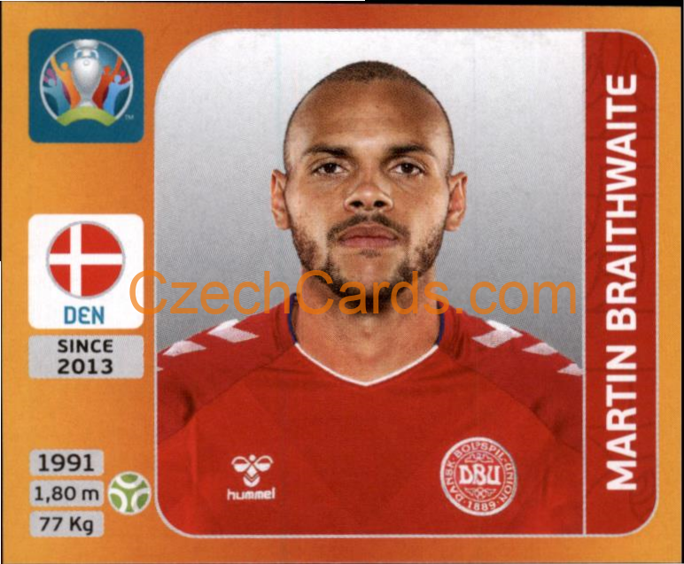 Martin Braithwaite 2020 Panini UEFA EURO sticker orange #171
